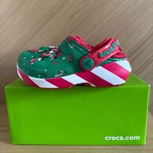 2024 Disney Fleece Lined Mickey Minnie Holiday‎ Christmas Crocs Toddler C5 NEW!